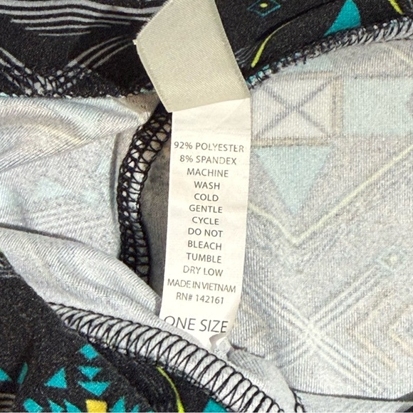 Lularoe Leggings OS Black Gray Teal White Aztec Tribal Southwest VTG 2016 Rare - Picture 5 of 7